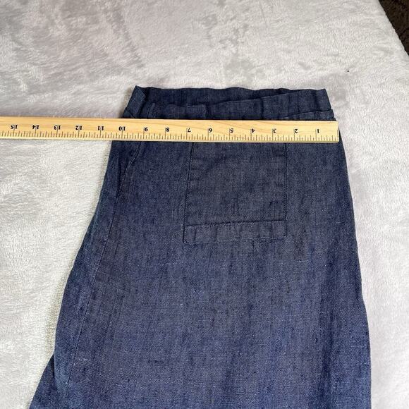 FLAX 100% Linen Pants Size Medium** Blue Boho Extra Wide Leg Strong and Capable - Picture 8 of 13